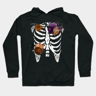 Halloween Day of Dead Skeleton Flowers Decorated Hoodie